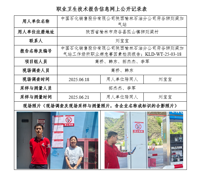 中國(guó)石化銷售股份有限公司陜西榆林石油分公司府谷獅則梁加氣站